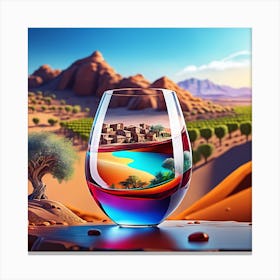 Wine Glass In The Desert 4 Canvas Print