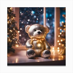 Christmas Teddy Bear Canvas Print