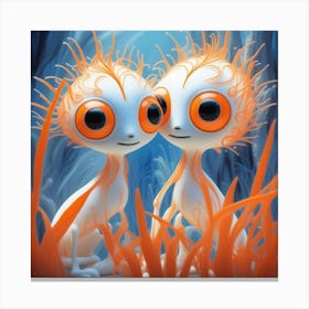 Two Aliens Canvas Print