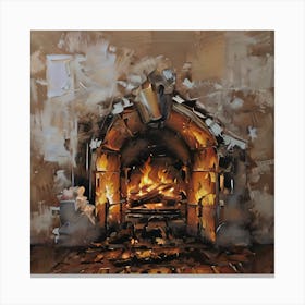Fireplace Canvas Print