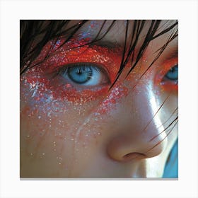 Girl With Glitter On Her Face Canvas Print