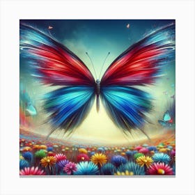 Butterfly In The Field 2 Canvas Print