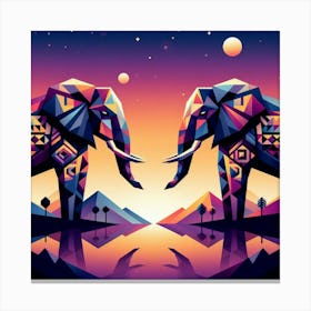 The Starry-Eyed Duo Elephants Canvas Print