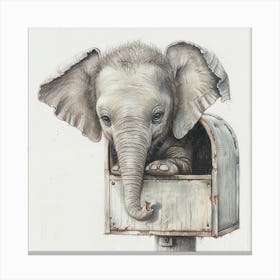 Elephant In Mailbox Canvas Print