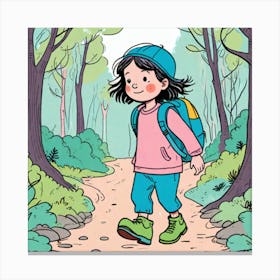 Girl In The Woods Canvas Print