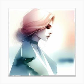 Portrait Of A Girl With Pink Hair Canvas Print