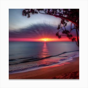 Sunset On The Beach 643 Canvas Print