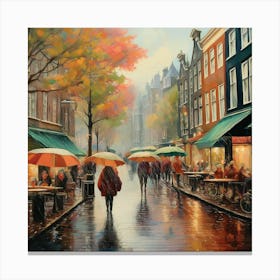 Rainy Day In Amsterdam 7 Canvas Print