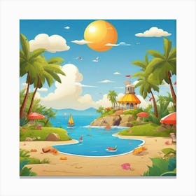 Beach Scene 11 Canvas Print