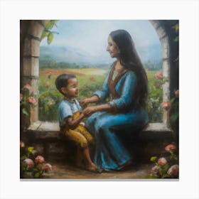 Virgin And Child Canvas Print