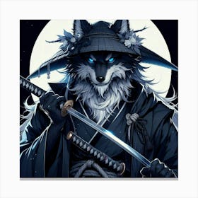 Wolf Samurai Canvas Print