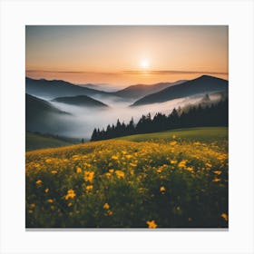 Sunrise In The Mountains 1 Canvas Print