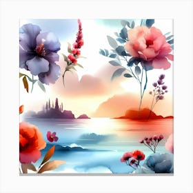 Watercolor Flowers 6 Canvas Print