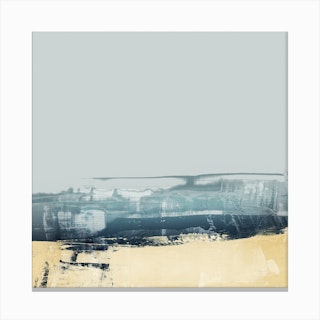 Horizontal Textures Blue Yellow 1 Canvas Print