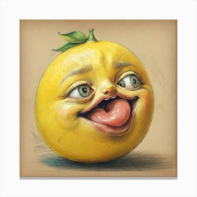 Emoji Lemon 3 Canvas Print