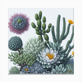 Cactus And Succulents myluckycharm Canvas Print