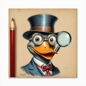 Duck With Magnifying Glass 1 Canvas Print