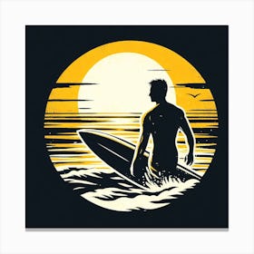 Surfer In The Ocean Canvas Print