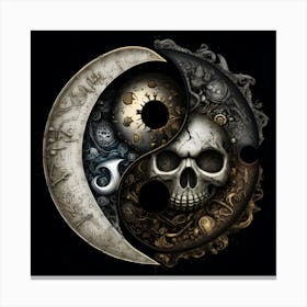 Yin Yang Skull Canvas Print