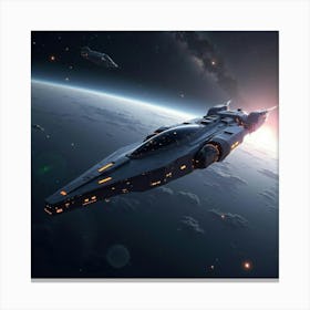 A Futuristic Ai Powered Spaceship Exploring The Edges Of The Galaxy 1 Canvas Print