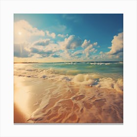 Beach And Ocean Waves Canvas Print