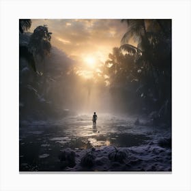 Sunset In The Jungle Canvas Print