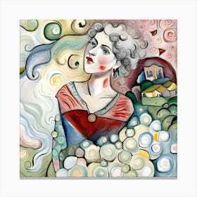 Woman With A Flower Canvas Print