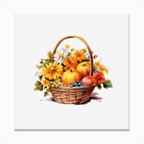 Basket Of Flowers Canvas Print