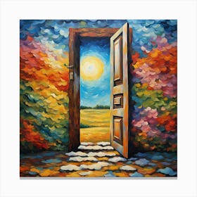 Open Door. Innovative Horizons: Navigating the Future with AI-Enhanced User Experience wall art Canvas Print