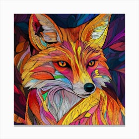 Colorful Fox 3 Canvas Print