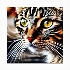 Cat With Yellow Eyes Canvas Print