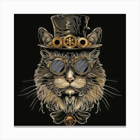 Steampunk Cat 3 Canvas Print