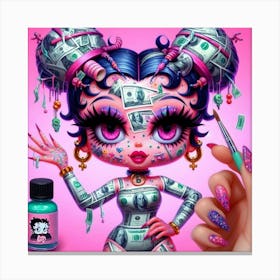 Money Girl Canvas Print