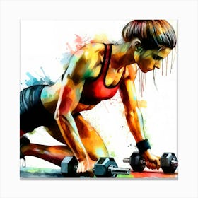 Woman Lifting Weights Canvas Print