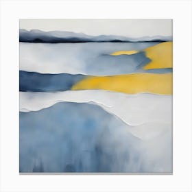 Abstract In Blue And Yellow Beach Canvas Print