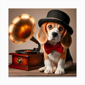 Beagle In A Top Hat~Reimagined Canvas Print