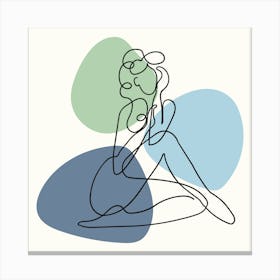 Abstract Shapes One Line Women Body3 Canvas Print