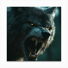 Fierce Predator: The Intensity of a Wolf's Gaze Canvas Print