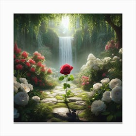 Red Loney Rose1 Canvas Print