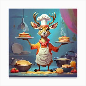 Chef Deer 12 Canvas Print