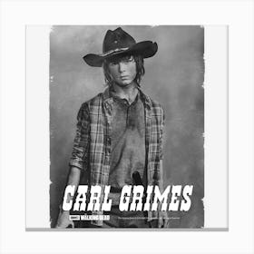 The Walking Dead Carl Silver Portrait Canvas Print