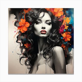 'Floral Girl' Canvas Print