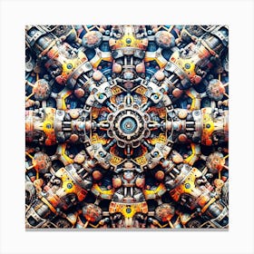 Futuristic Industrial Kaleidoscope Canvas Print