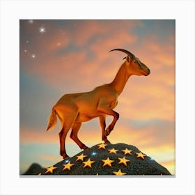 Goat With Stars Canvas Print