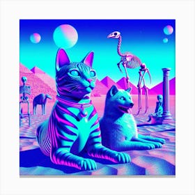 Psychedelic Cats 2 Canvas Print