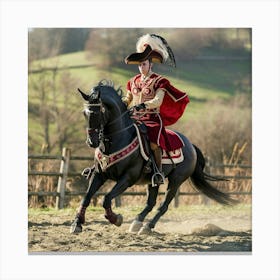 Renaissance Knight On Horseback Canvas Print