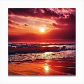 Sunset On The Beach 362 Canvas Print