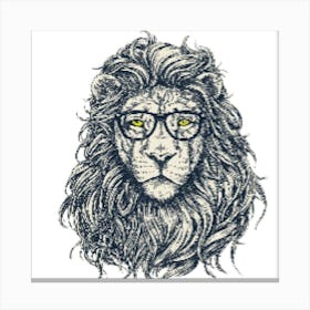 Lion With Glasses Canvas Print