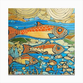 Fish In The Stream Canvas Print