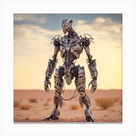 Robot In The Desert 3 Canvas Print